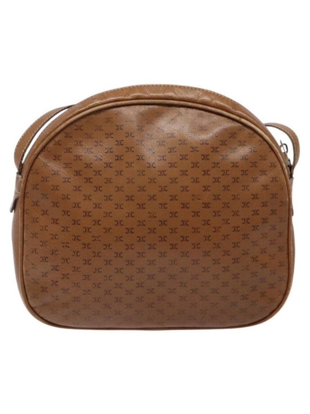 Authentic CELINE Macadam Canvas Shoulder Bag Leather Brown Gold - Picture 9 of 16